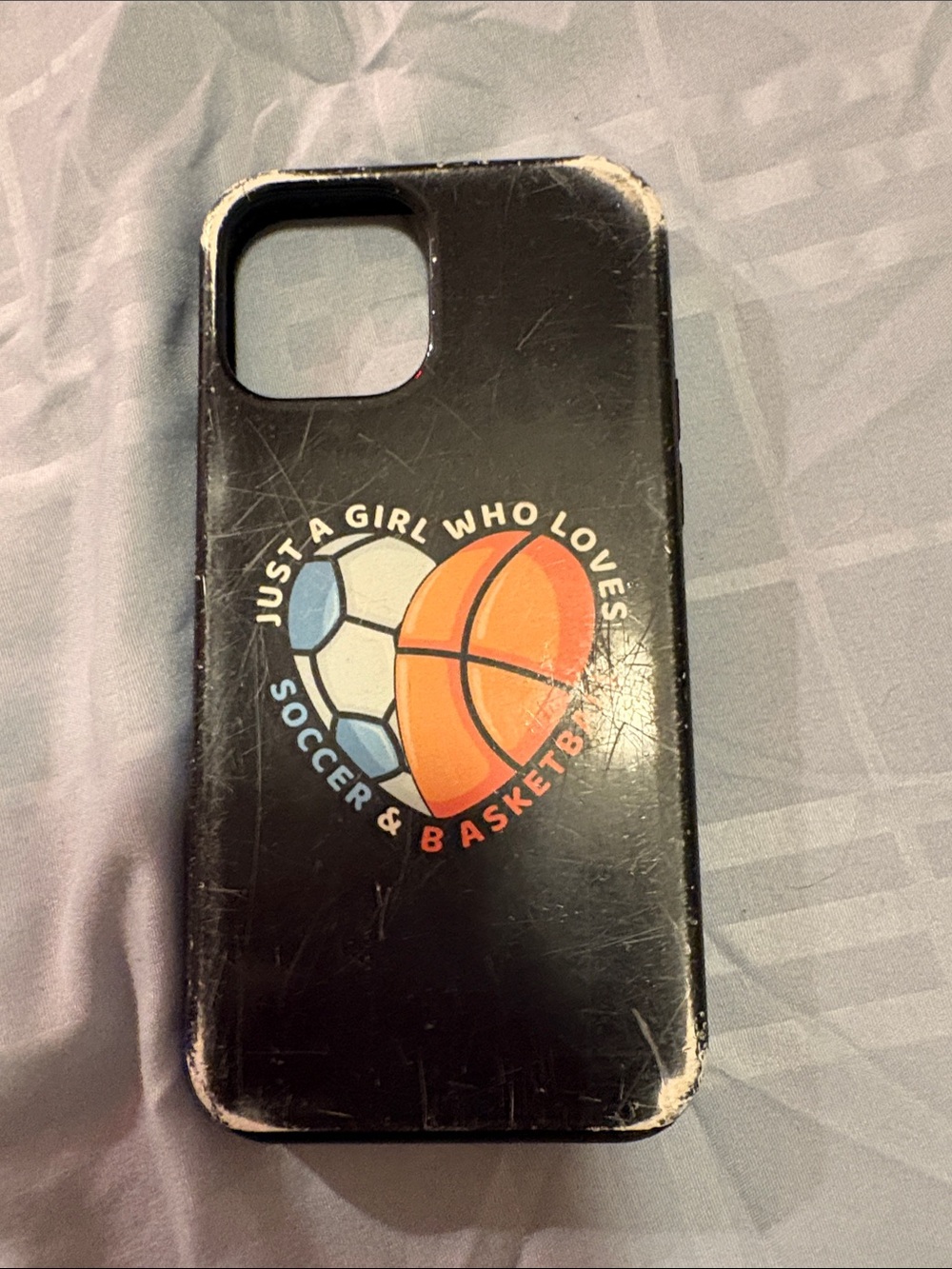 Sports Graphic Phone Case - Just A Girl Who Loves Soccer & Basketball iPhone 12